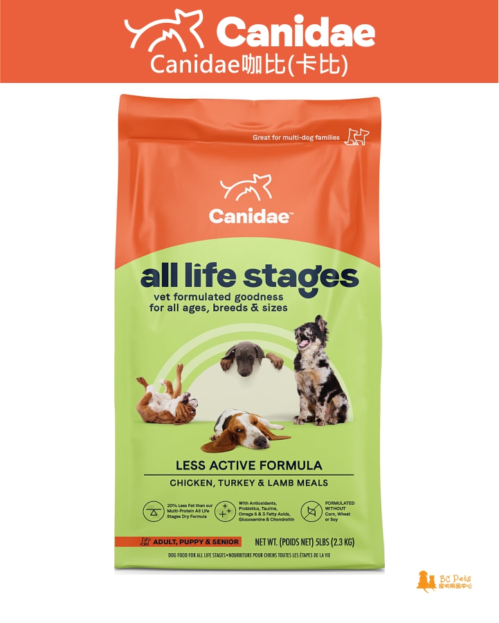 Canidae咖比(卡比)年長-低熱量加倍護理配方狗糧 Canidae All Life Stages Dry Dog Food for Senior Less Active Dogs