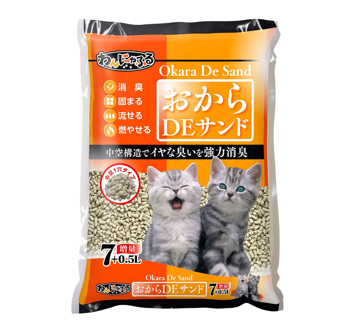 日本Okara De Sand 中空型強力消臭豆腐貓砂 7+0.5L