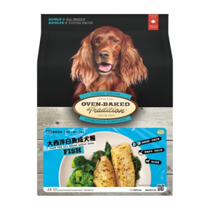(輕微穿袋優惠)Oven-Baked Tradition(OBT)奧雲寶 皮膚及腸胃敏感配方 – 成犬魚味狗糧 25lbs (開封位輕微撕開, 已用膠紙封好)