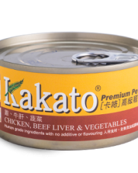 Kakato 卡格 全天然貓狗罐頭 雞、牛肝、蔬菜 170g