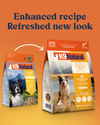 (會員優惠-購買3包或以上可以此優惠價購買)K9 Natural – Chicken Feast 紐西蘭脫水鮮肉狗糧 – 鮮雞盛宴 (新舊包裝隨機發貨)