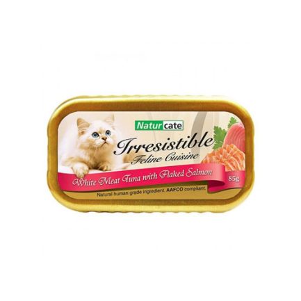 Naturcate 白肉吞拿魚+三文魚絲天然貓罐頭  85g