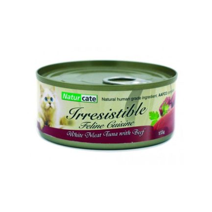 Naturcate 白肉吞拿魚+牛肉天然貓罐頭  155g