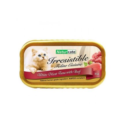 Naturcate 白肉吞拿魚+牛肉天然貓罐頭  85g