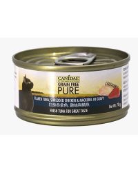 (原箱優惠24罐)Canidae咖比(卡比) Felidae Pure貓罐頭 – 白身吞拿魚, 雞絲與鯖魚70g (原箱24罐)