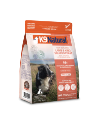 (會員優惠-購買3包或以上可以此優惠價購買)K9 Natural -Lamb and King Salmon Feast 紐西蘭脫水鮮肉狗糧 – 羊肉三文魚盛宴 (新舊包裝隨機發貨)