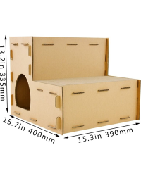 瓦通紙貓抓板附貓草(兩層樓梯)