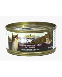 (原箱優惠24罐)Canidae咖比(卡比) Felidae Pure貓罐頭 – 沙丁魚與鯖魚70g (原箱24罐)