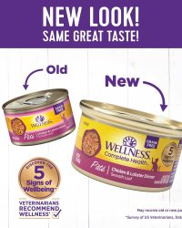 (新舊包裝隨機發貨)Wellness Complete Health Pate Grain Free 雞肉拼龍蝦盛宴 3oz