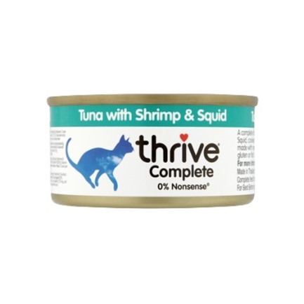 Thrive 天然貓主食罐頭 75g -吞拿魚+海蝦+墨魚