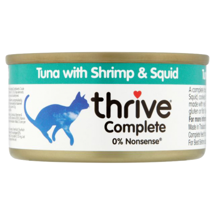 Thrive 天然貓主食罐頭 75g -吞拿魚+海蝦+墨魚