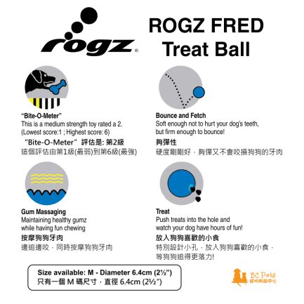 ROGZ Fred 牙齦按摩漏食彈彈球 (可選顏色) - Image 4