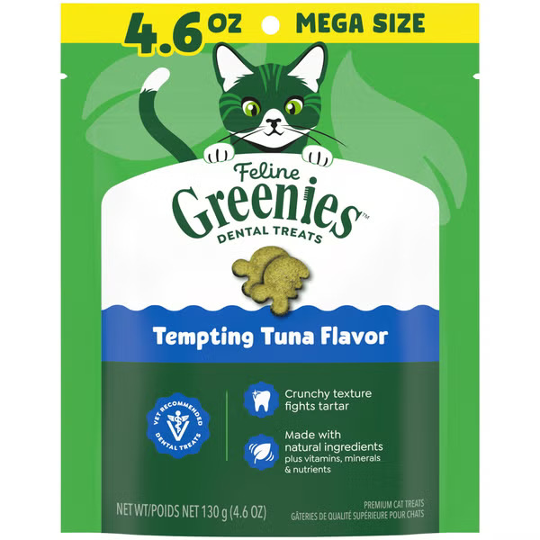 (新舊包裝隨機發貨)Greenies Feline 貓潔齒小食 - 吞拿魚味 (可選份量)