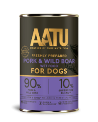AATU 天然主食狗罐頭 豬肉&野豬配方 400g