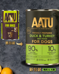 AATU 天然主食狗罐頭 鴨肉&火雞配方 400g