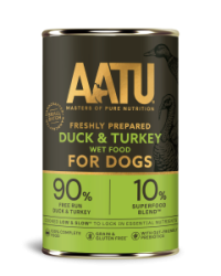 AATU 天然主食狗罐頭 鴨肉&火雞配方 400g