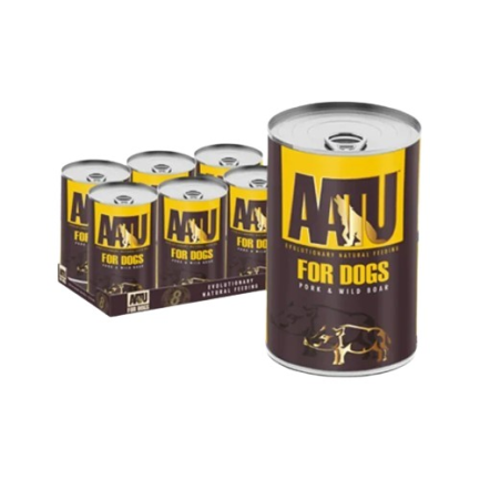 AATU 天然主食狗罐頭 豬肉&野豬配方 400g