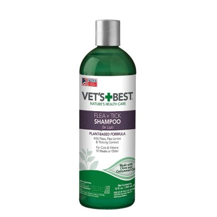 Vet's Best Flea & Tick Shampoo (Cat) 天然殺蚤洗毛水 (貓用) 12oz