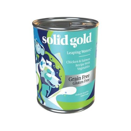 (原箱優惠)Solid Gold素力高 Leaping Waters 無穀物三文魚狗罐頭 13.2oz (13.2oz x6罐)