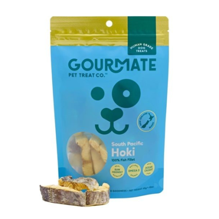 Gourmate South Pacific Hoki 100%紐西蘭南太平洋凍乾藍鱈魚塊 45g(貓犬)