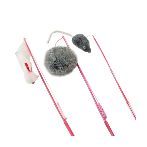 CattyMan 三枝裝魚杆逗貓棒 (84261)