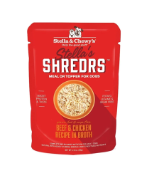 Stella & Chewys 美國狗濕糧 – 肉絲滋味包系列 – 草飼牛+放養雞配方 2.8oz (原箱24包)