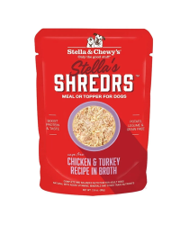 Stella & Chewys 美國狗濕糧 – 肉絲滋味包系列 – 放養雞+火雞配方 2.8oz (原箱24包)