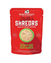 Stella & Chewys 美國狗濕糧 – 肉絲滋味包系列 – 放養雞+鴨配方 2.8oz (原箱24包)