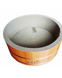 瓦通紙貓抓板附貓草(桶型-木紋)(款式隨機發貨)