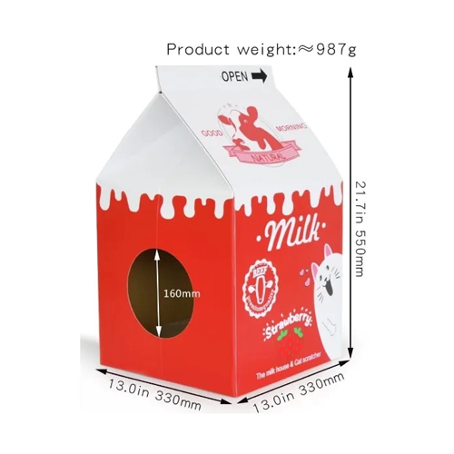 瓦通紙貓抓板附貓草(牛奶盒)(可選顏色) - Image 3