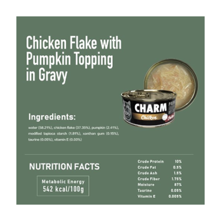 CHARM 野性魅力 特級無穀貓罐 Chicken with Pumpkin 濃湯雞肉伴南瓜 80g - Image 2