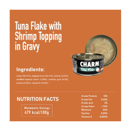 CHARM 野性魅力 特級無穀貓罐 Tuna with Shrimp 濃湯鮪魚伴鮮蝦 80g - Image 2