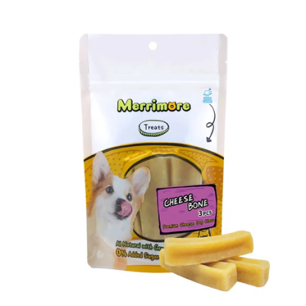 Merrimore 狗小食 - Cheese Bone 有機氂牛芝士骨 3pcs (可選尺寸)