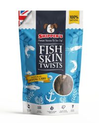 Skipper’s Fish Skin Twists Short 天然膠原魚皮紐棒(短款 – 約10cm-13cm長) 200g
