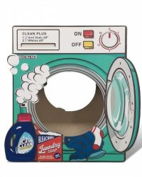 瓦通紙貓抓板附貓草(綠色洗衣機)