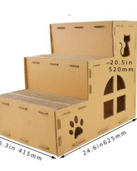 瓦通紙貓抓板附貓草(三層樓梯)