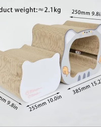 瓦通紙貓抓板附貓草(灰色貓頭型)