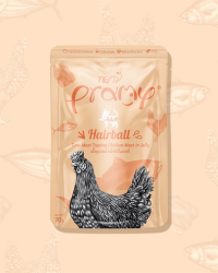 Pramy 功能性貓濕包 – 啫喱系列 (高級白肉吞拿魚+鮮嫩雞肉) – 去毛球配方 70g