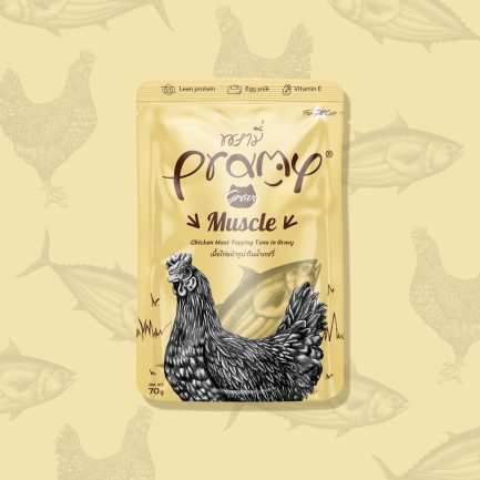 Pramy 功能性貓濕包 - 肉汁系列 (鮮嫩雞肉＋高級白肉吞拿魚) - 高能量增肌 70g (一盒12包)