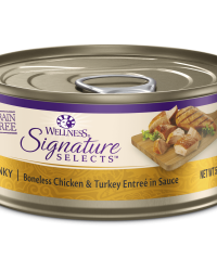 (套裝優惠24罐)Wellness Signature Select Ture Meat 名廚精選 真肉絲貓濕糧主食罐 – 火雞拼雞肉粒 5.3oz