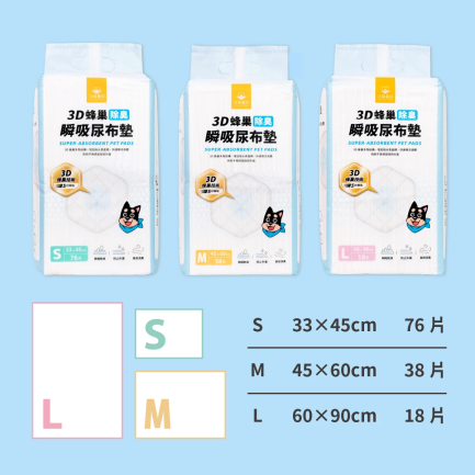 汪喵星球 3D蜂巢瞬吸除臭尿布墊 (可選尺寸)1