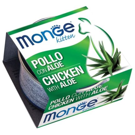MONGE 天然貓罐頭 - 雞肉配蘆薈(幼貓配方) 80g