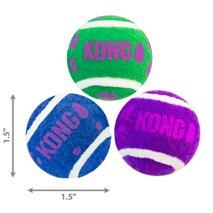 Kong Cat Active Tennis Balls with Bells 發聲彩色網球貓玩具套裝 3pcs 2