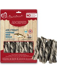 Adorable Adorpets Codfish Skin Rolls 天然無穀物風乾 銀鱈魚皮卷 95g