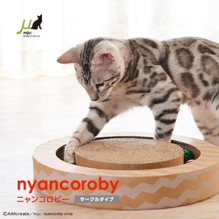 日本 GariGari Nyancoroby 圓形類型 瓦通紙貓抓板 34x34x5.5cm