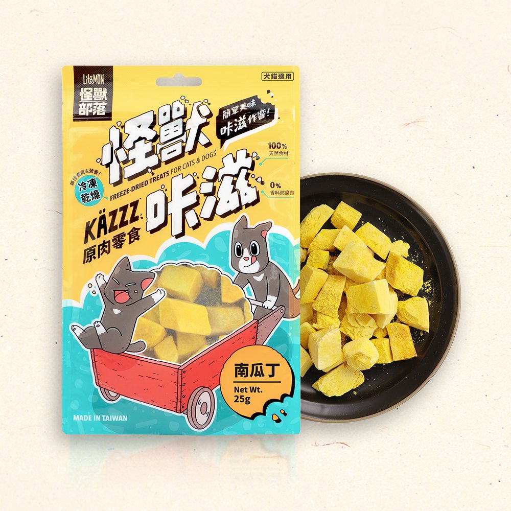 怪獸部落 - 怪獸咔滋 凍乾南瓜丁(犬貓適用) 25g