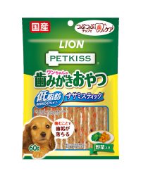 LION獅王 PETKISS 低卡潔齒雞肉條+野菜狗小食 60g