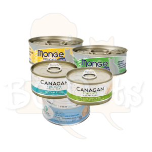 (3月限時優惠)滿$1200 送 MONGE 80g/Canagan 75g/ Pet Universe Nourish 活力 幕絲 70g 貓罐頭  (款式隨機) 2罐! (原價:$30-32)  (此優惠可與其他會員優惠使用)