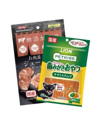 (10月限時優惠)滿$600送 / LION獅王 PETKISS 潔齒雞肉條 +野菜狗小食 60g (款式隨機) 1包! (原價 $23-28) (此優惠可與其他會員優惠使用)
