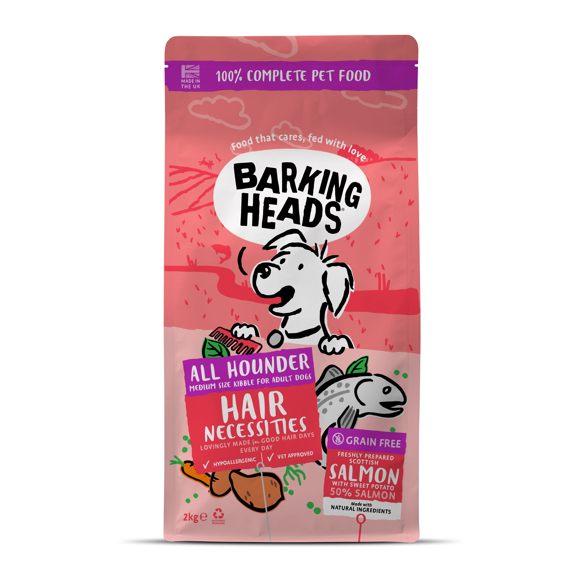 Barking Heads 全配方狗用主食乾糧系列 - Pooch Salmon 無穀物成犬配方(三文魚)